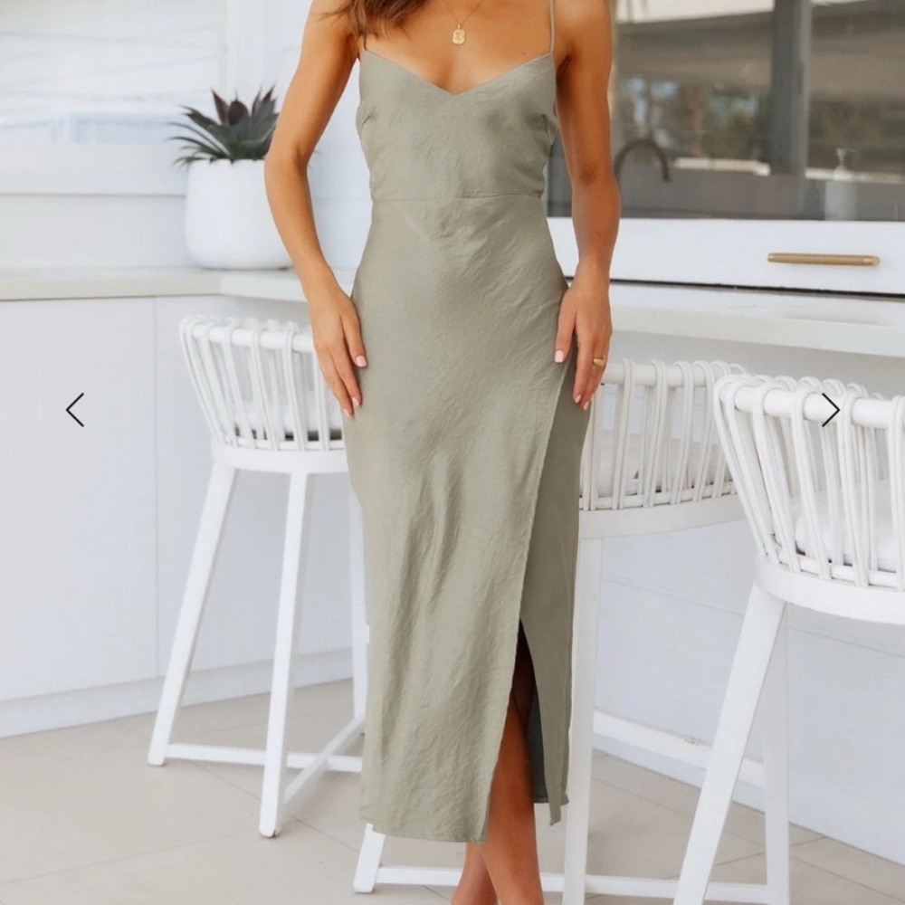 Hello Molly Sage Green Midi Dress